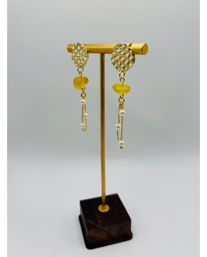 PENDIENTES ARTESANOS DE CRISTAL MARINO