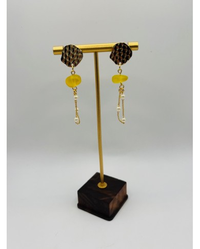 PENDIENTES ARTESANOS DE CRISTAL MARINO