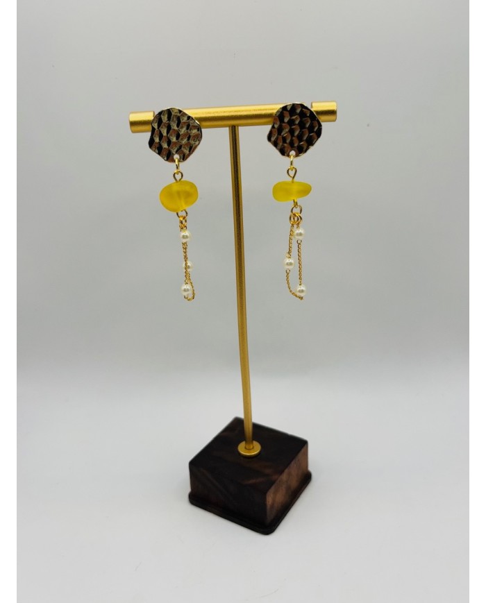PENDIENTES ARTESANOS DE CRISTAL MARINO