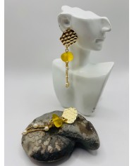 PENDIENTES ARTESANOS DE CRISTAL MARINO