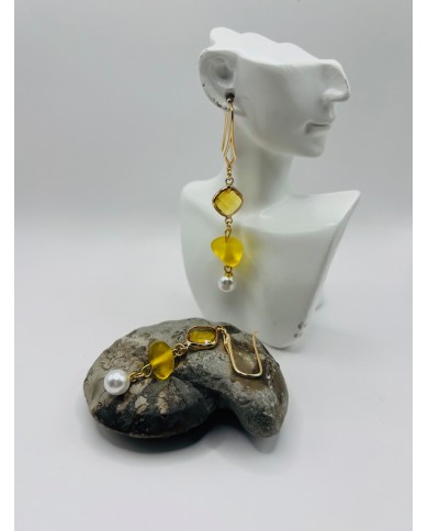PENDIENTES ARTESANOS DE CRISTAL MARINO
