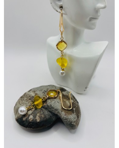 PENDIENTES ARTESANOS DE CRISTAL MARINO