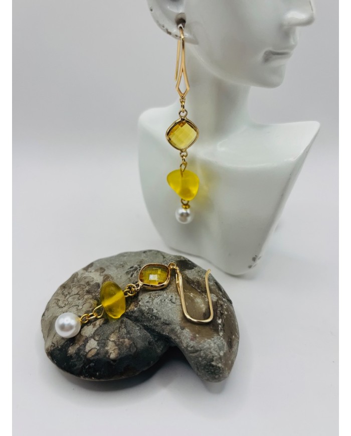 PENDIENTES ARTESANOS DE CRISTAL MARINO