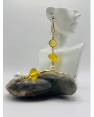 PENDIENTES ARTESANOS DE CRISTAL MARINO