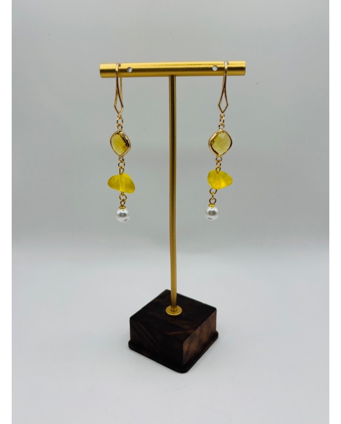 PENDIENTES ARTESANOS DE CRISTAL MARINO