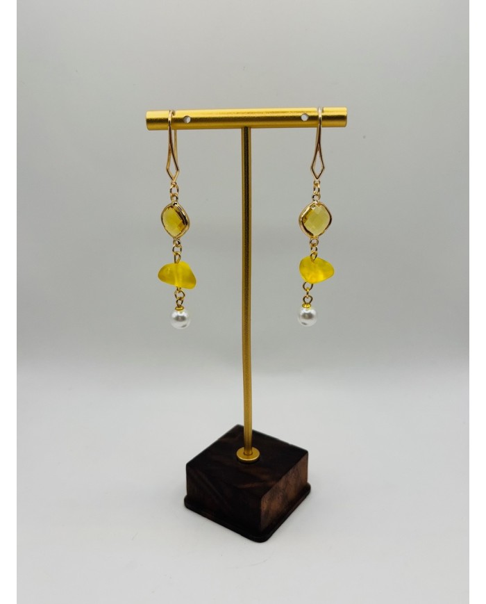 PENDIENTES ARTESANOS DE CRISTAL MARINO