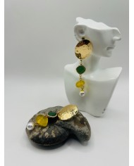PENDIENTES DE CRISTAL MARINO  ARTESANOS