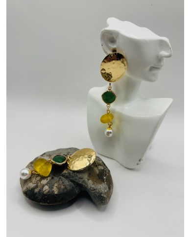 PENDIENTES DE CRISTAL MARINO  ARTESANOS