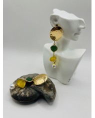 PENDIENTES DE CRISTAL MARINO  ARTESANOS