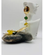 PENDIENTES DE CRISTAL MARINO  ARTESANOS