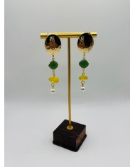 PENDIENTES DE CRISTAL MARINO  ARTESANOS