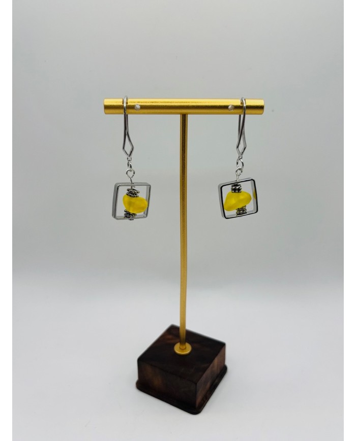 PENDIENTES ARTESANOS DE CRISTAL MARINO ARTESANOS