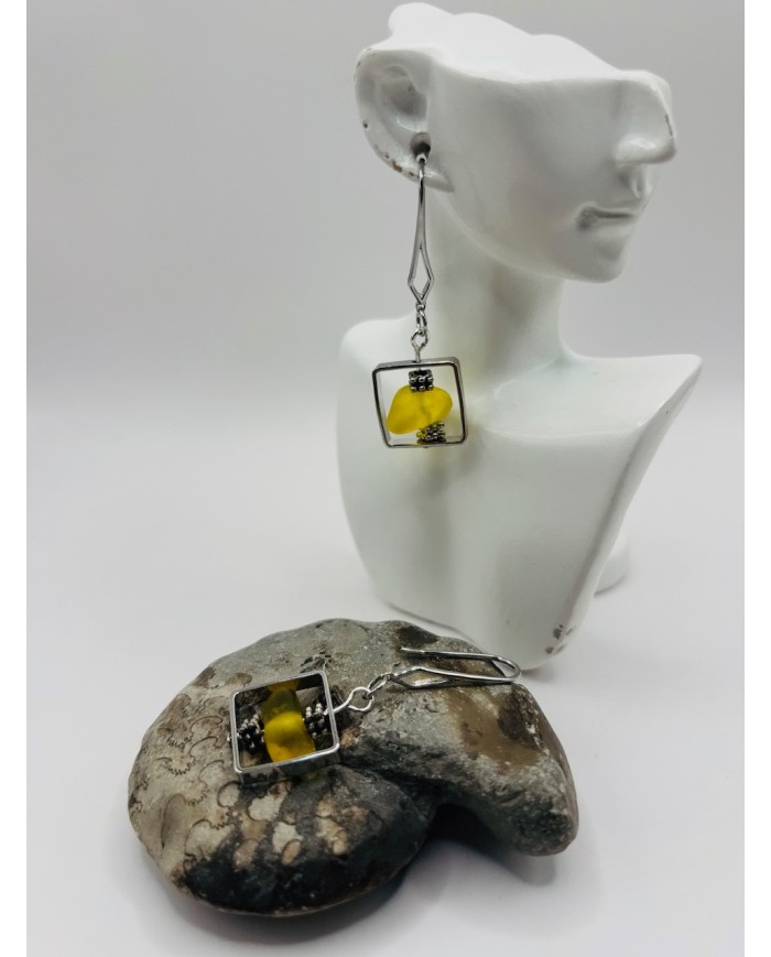 PENDIENTES ARTESANOS DE CRISTAL MARINO ARTESANOS