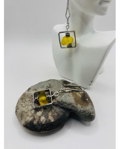 PENDIENTES ARTESANOS DE CRISTAL MARINO ARTESANOS