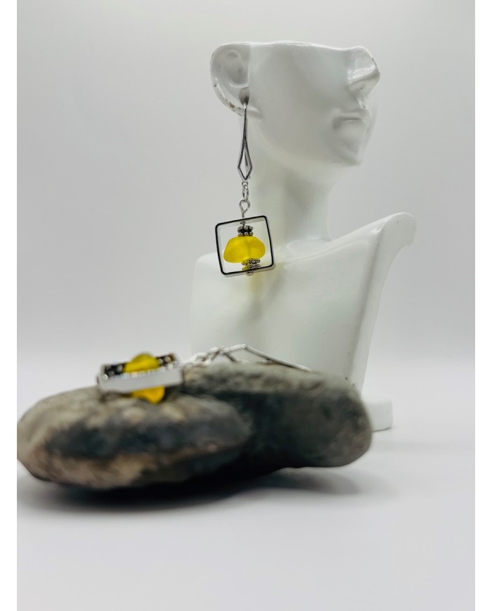 PENDIENTES ARTESANOS DE CRISTAL MARINO ARTESANOS