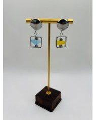 PENDIENTES ARTESANOS DE CRISTAL MARINO