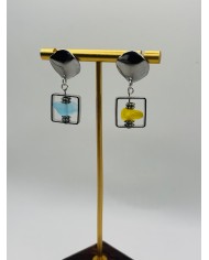 PENDIENTES ARTESANOS DE CRISTAL MARINO