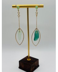 PENDIENTES ARTESANOS DE CRISTAL MARINO