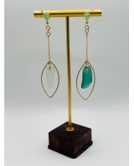 PENDIENTES ARTESANOS DE CRISTAL MARINO