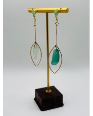 PENDIENTES ARTESANOS DE CRISTAL MARINO
