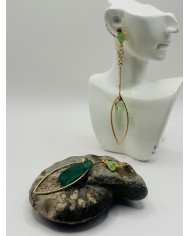 PENDIENTES ARTESANOS DE CRISTAL MARINO