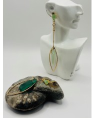 PENDIENTES ARTESANOS DE CRISTAL MARINO