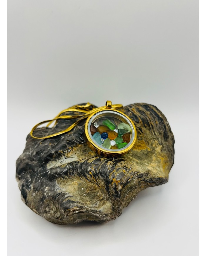 COLLAR DE CRISTAL MARINO