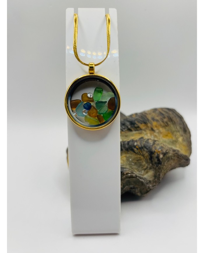 COLLAR DE CRISTAL MARINO