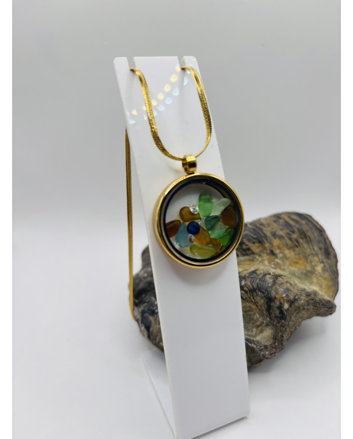 COLLAR DE CRISTAL MARINO