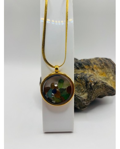COLLAR DE CRISTAL MARINO