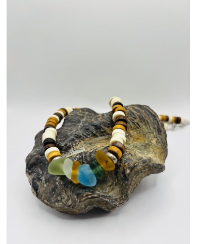 COLLAR ARTESANO DE CRISTAL MARINO