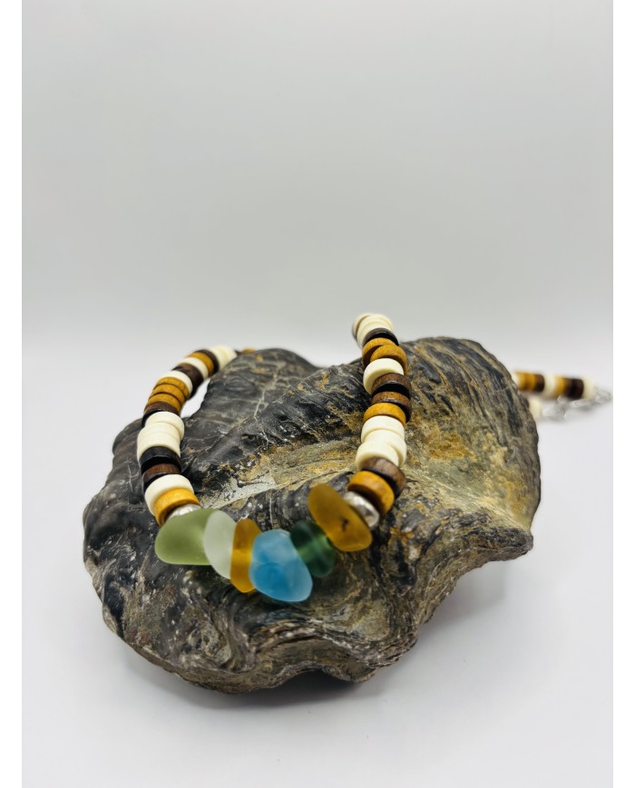 COLLAR ARTESANO DE CRISTAL MARINO