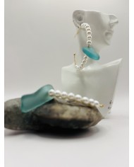 PENDIENTES ARTESANOS DE CRISTAL MARINO