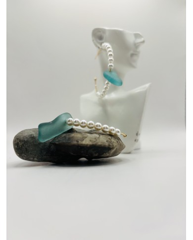 PENDIENTES ARTESANOS DE CRISTAL MARINO
