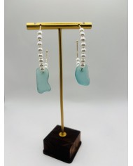 PENDIENTES ARTESANOS DE CRISTAL MARINO