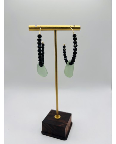 PENDIENTES ARTESANOS DE CRISTAL MARINO