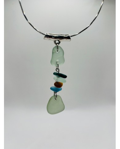 COLLAR ARTESANO DE CRISTAL MARINO