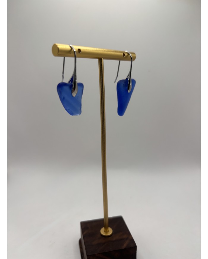 PENDIENTES ARTESANOS DE CRISTAL MARINO