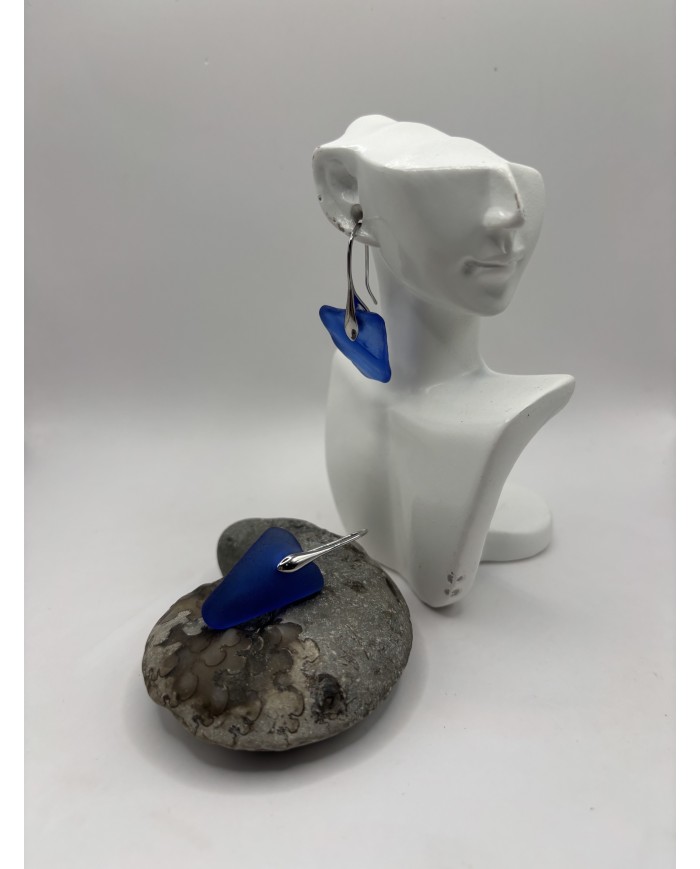 PENDIENTES ARTESANOS DE CRISTAL MARINO