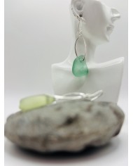 PENDIENTES ARTESANOS DE CRISTAL MARINO EDICIÓN PLATA