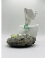PENDIENTES ARTESANOS DE CRISTAL MARINO EDICIÓN PLATA