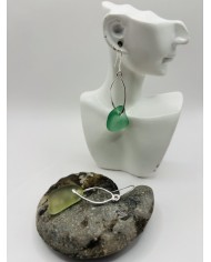 PENDIENTES ARTESANOS DE CRISTAL MARINO EDICIÓN PLATA
