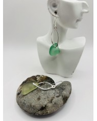 PENDIENTES ARTESANOS DE CRISTAL MARINO EDICIÓN PLATA