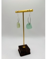 PENDIENTES ARTESANOS DE CRISTAL MARINO EDICIÓN PLATA