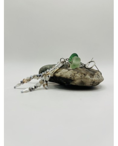 PENDIENTES ARTESANOS DE CRISTAL MARINO