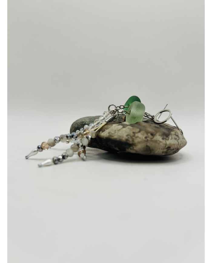 PENDIENTES ARTESANOS DE CRISTAL MARINO