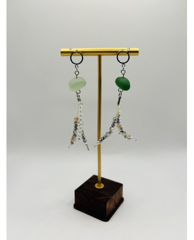 PENDIENTES ARTESANOS DE CRISTAL MARINO