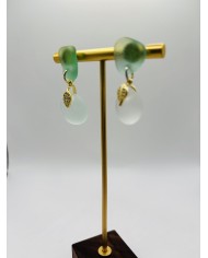 PENDIENTES ARTESANOS DE CRISTAL MARINO