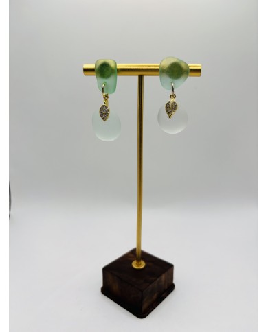 PENDIENTES ARTESANOS DE CRISTAL MARINO