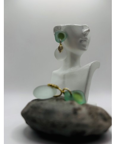 PENDIENTES ARTESANOS DE CRISTAL MARINO